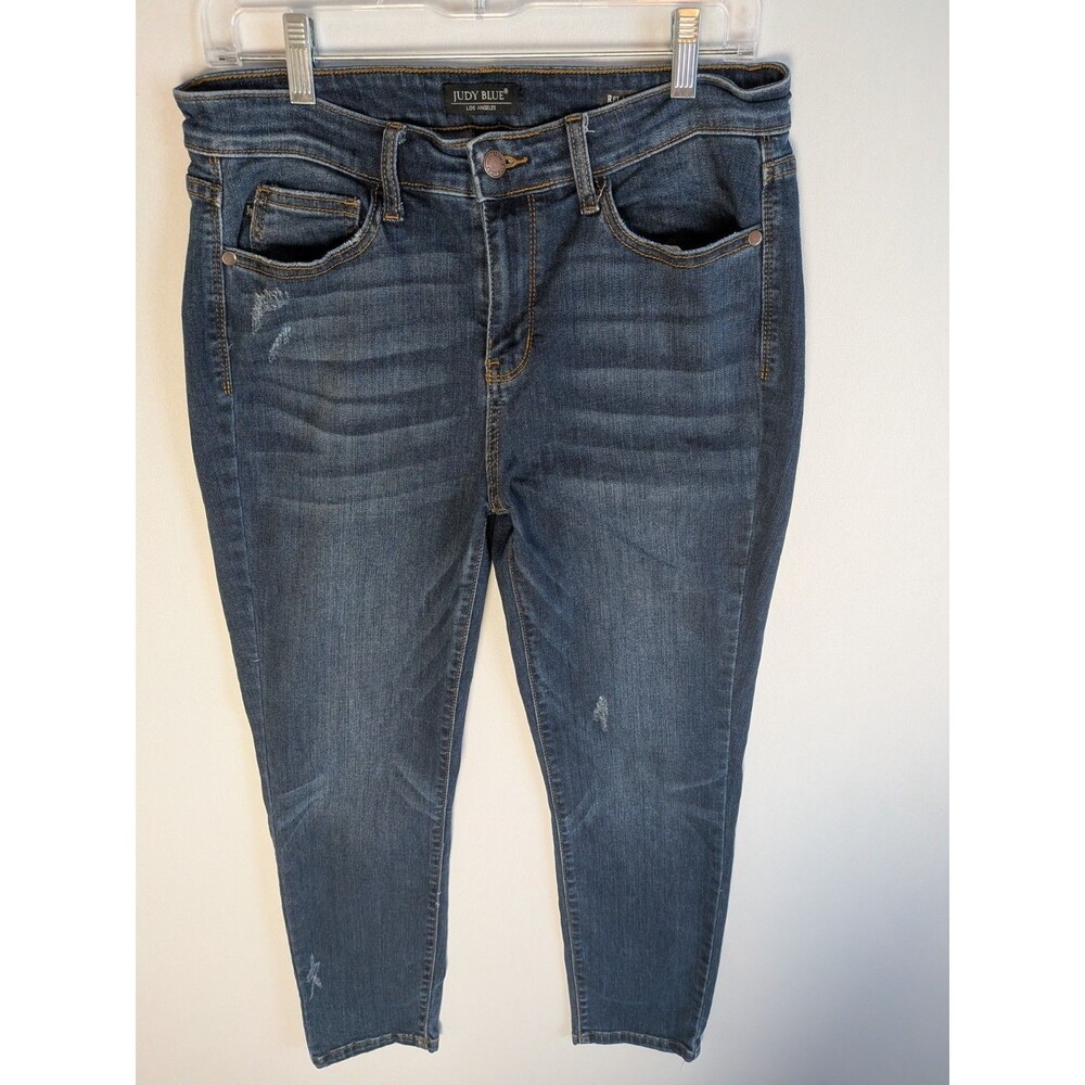 Judy Blue Jeans Womens Size 13 31 Blue Skinny Fit Mid Rise Dark Wash Stretch - Picture 4 of 13